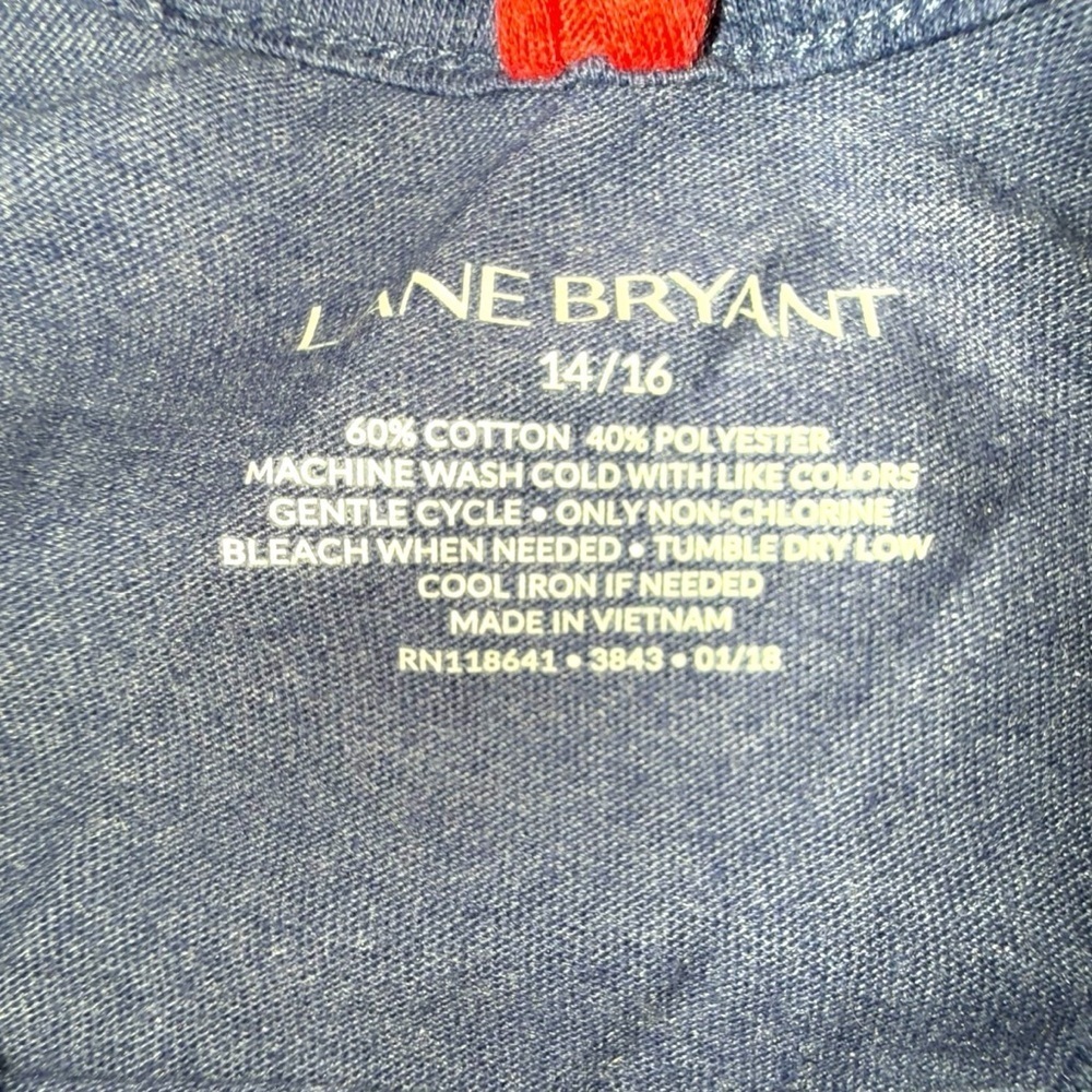 LANE BRYANT High-Low Macrame-Back Top - Plus 14/16 Medieval Blue - Picture 9 of 11